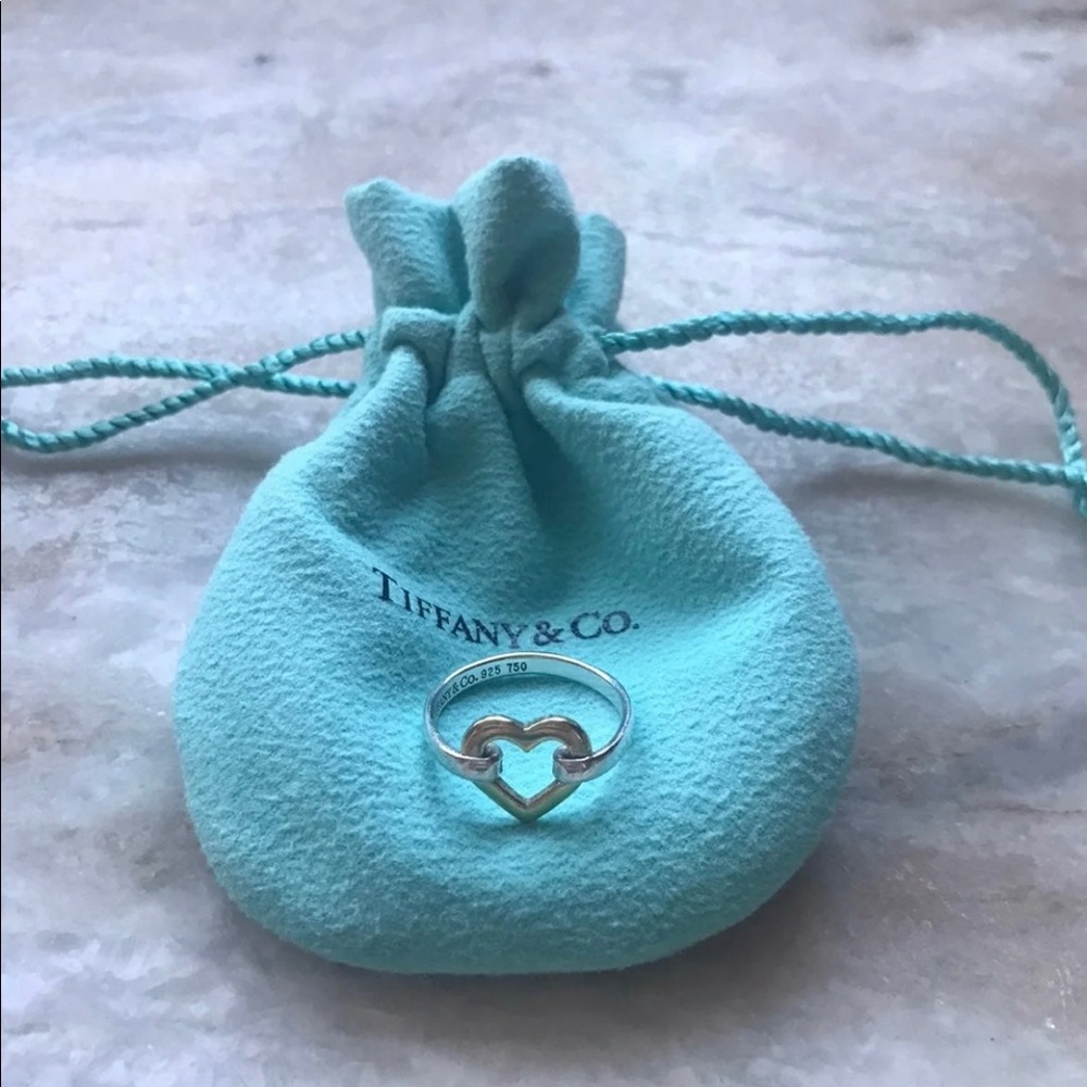 Tiffany & Co. Heart Ring 18kt & Sterling Silver